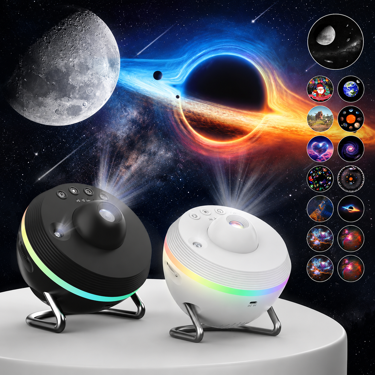 13-in-1 Galaxy Projector Night Light | HD Starry Sky & Meteor Projector for Bedroom, Kids Room & Home Decor | USB Powered