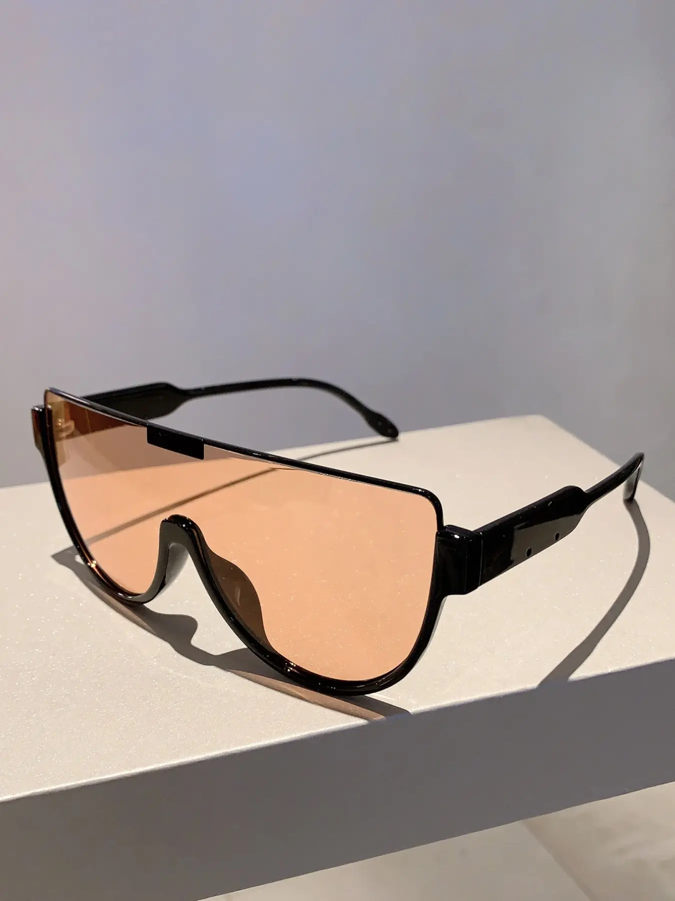 Trendy Semicircle Sunglasses for Women | One-Piece PC Frame, UV Protection | Brown, Grey, Black, Blue