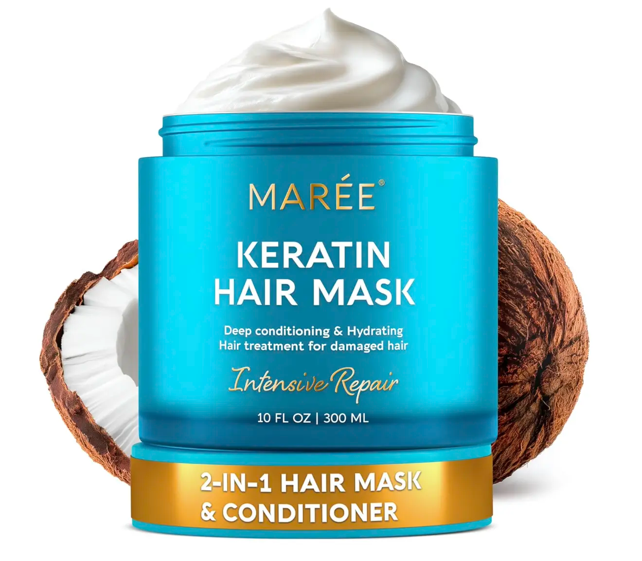MARÉE Hair Mask Collection | Keratin, Purple Toner, Argan Oil, 10-in-1 & Curl Repair – 10 oz