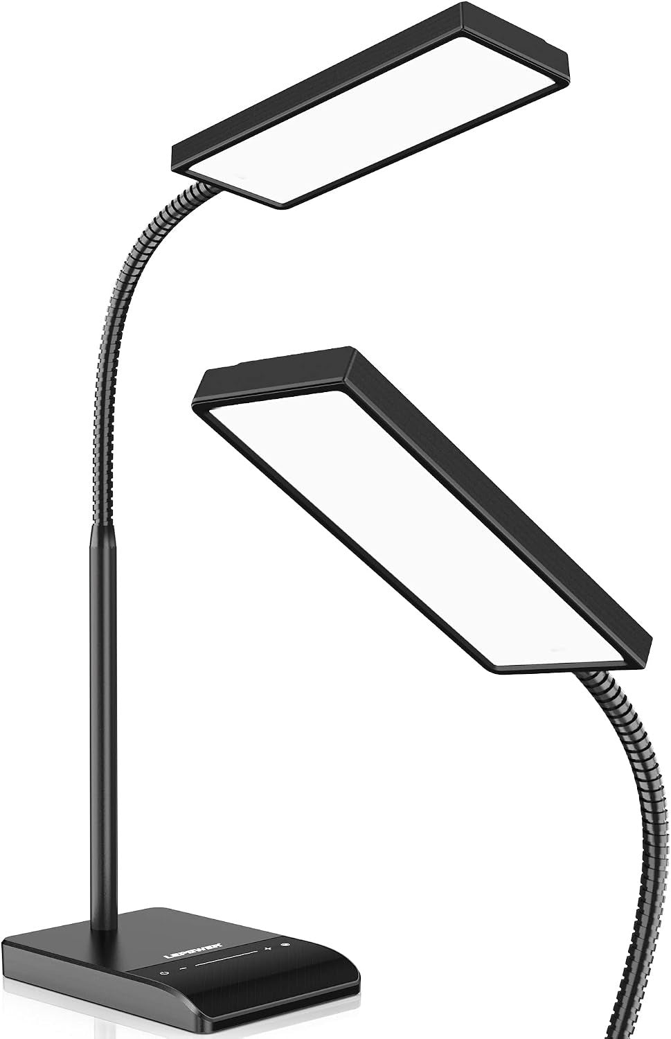 LEPOWER Desk Lamp – 800LM, 50 Lighting Modes, 360° Gooseneck, 2X Wider Panel, Touch Control, 12W