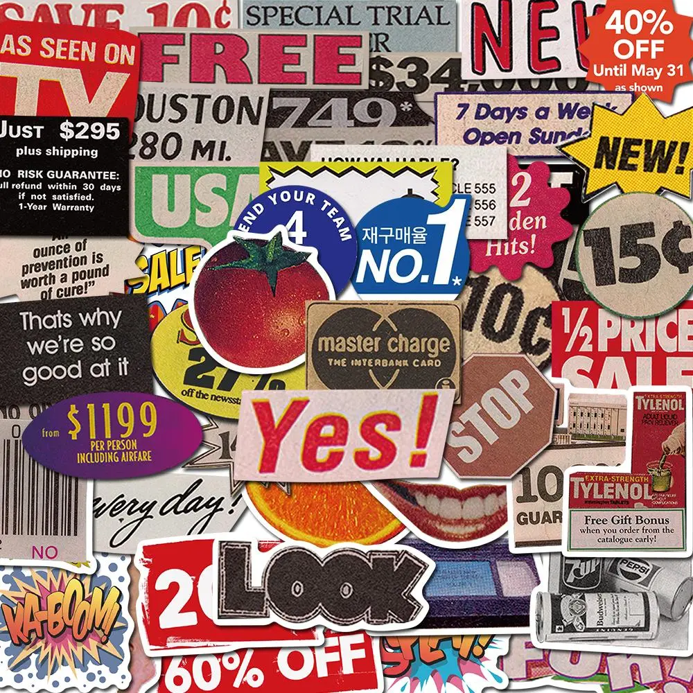 Pop Art Sticker Pack | Funny & Creative DIY Decals for Water Bottle, Laptop, Phone Case & Journal | 50 / 100 / 150 pcs
