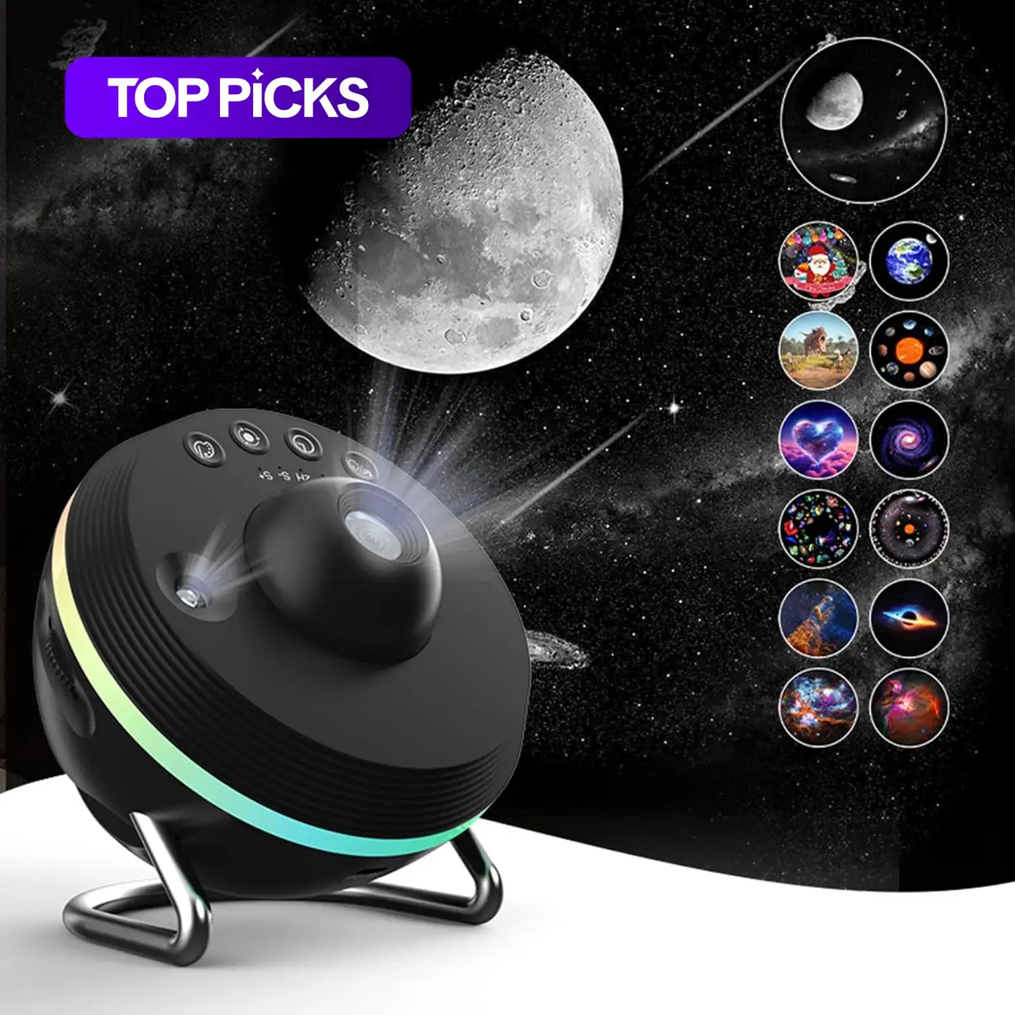 13-in-1 Galaxy Projector Night Light | HD Starry Sky & Meteor Projector for Bedroom, Kids Room & Home Decor | USB Powered