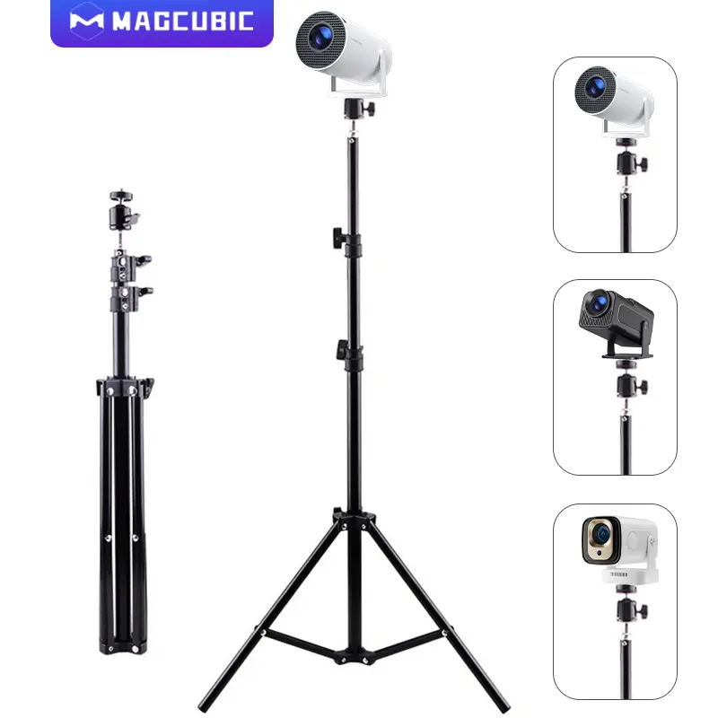 Magcubic 120CM Portable Projector Stand | Retractable Floor Tripod, Universal 1/4" Screw Mount | HY300 Pro & Camera