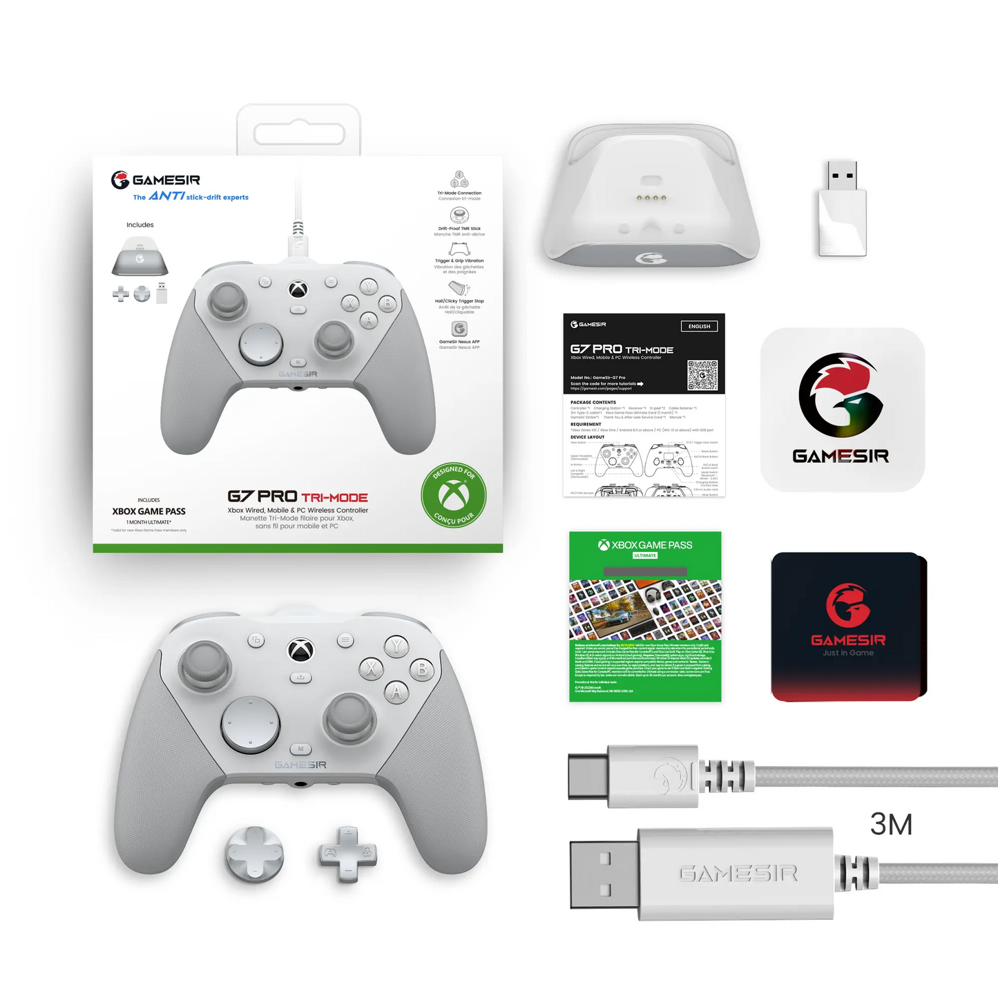 GameSir G7 Pro Controller | TMR Sticks, Hall Effect Triggers, 1000Hz, Xbox / PC / Android | Charging Station Included
