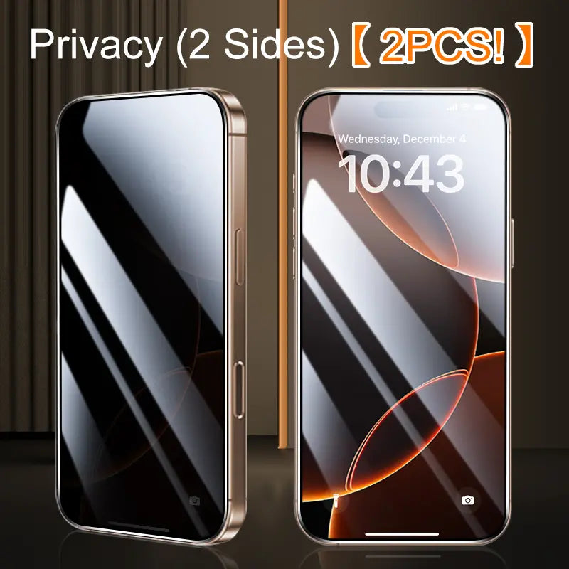FUNCAT GLOBAL iPhone Screen Protector | Dust-Free Applicator, Tempered Glass | Privacy & HD | iPhone 12-17