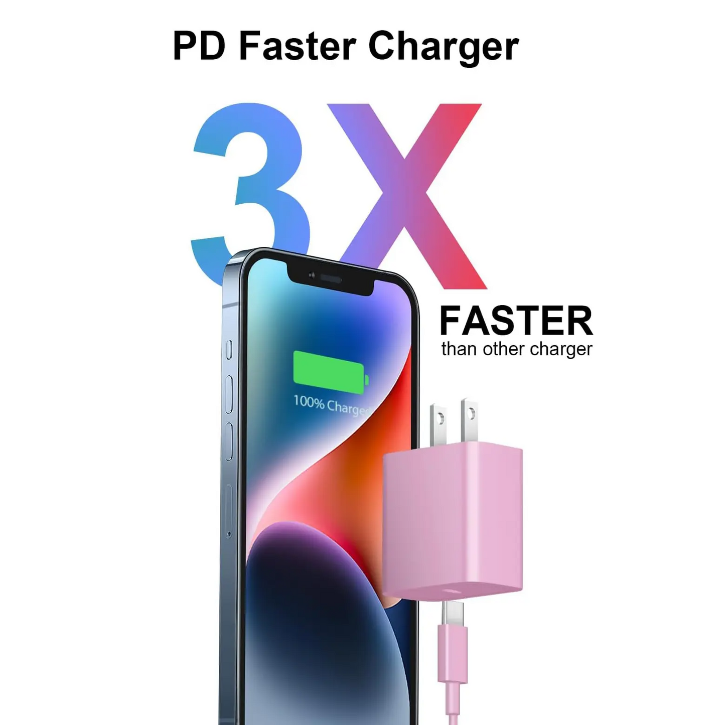 JOZASHON MFi Certified 20W USB-C Fast Charger Block + 6FT Lightning Cable | 2-Pack for iPhone 14/13/12/11, iPad & More