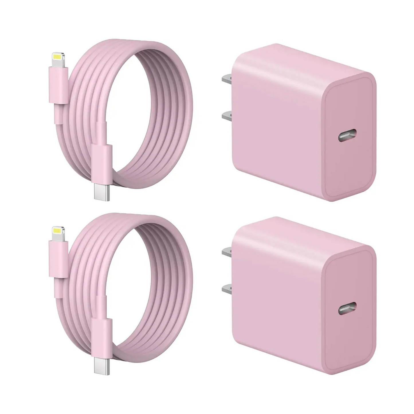 JOZASHON MFi Certified 20W USB-C Fast Charger Block + 6FT Lightning Cable | 2-Pack for iPhone 14/13/12/11, iPad & More