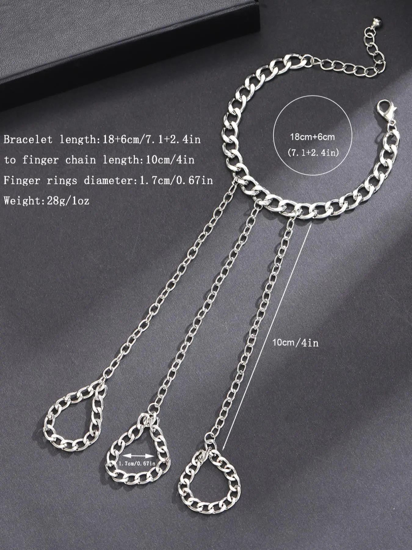 Punk Cuban Chain Mittens Bracelet | Stainless Steel Hip-Hop Hand Jewelry | Streetwear Goth Y2K | 4 / 8 / 12 pcs