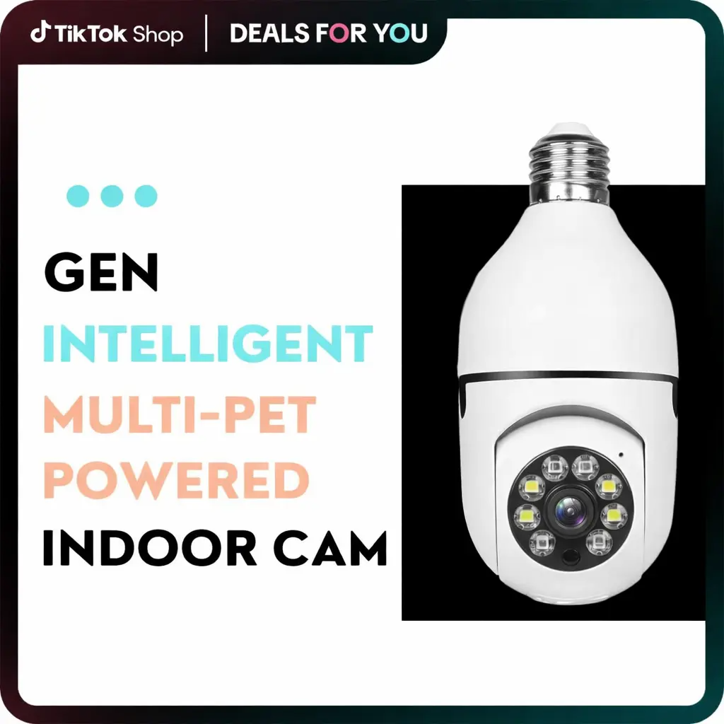 Hawkray 4MP Smart Light Bulb Security Camera | Dual Lens, Night Vision, 5G/2.4G WiFi, 2-Way Audio, Motion Detection