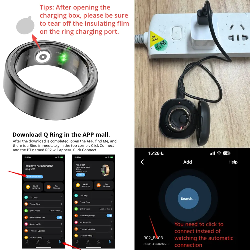COLMI R10 Wearable Electronic Gadgets Smart Ring - 5ATM Waterproof Fitness Wearable, Wireless Fitness Tracker with Heart Rate Monitor, SpO2 Sensor, USB Rechargeable