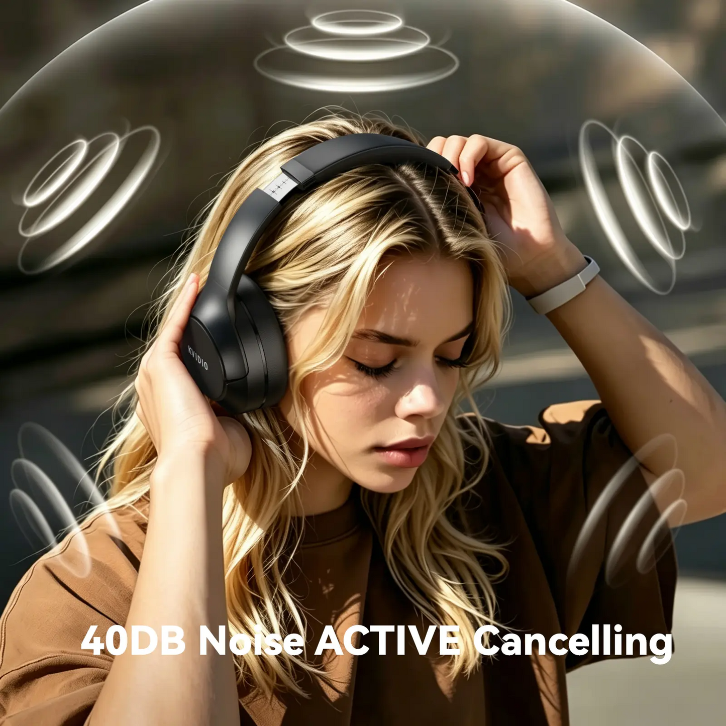 Wireless Bluetooth Headphones | Active Noise Cancelling, 100H Battery, Hi-Res Audio, Foldable | iOS Android PC