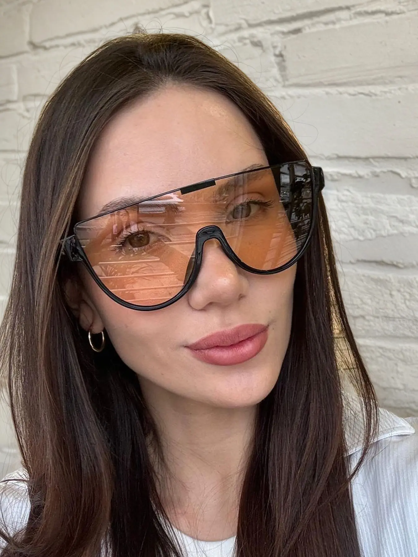 Trendy Semicircle Sunglasses for Women | One-Piece PC Frame, UV Protection | Brown, Grey, Black, Blue