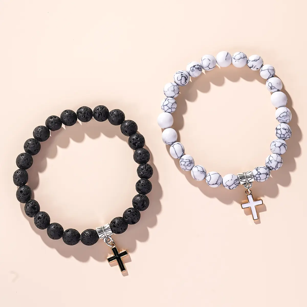 Matching Cross Bracelets for Couples | Woven Rope Friendship Jewelry | Romantic Gift for Boyfriend & Girlfriend | 2 / 4 / 6 / 8 pcs