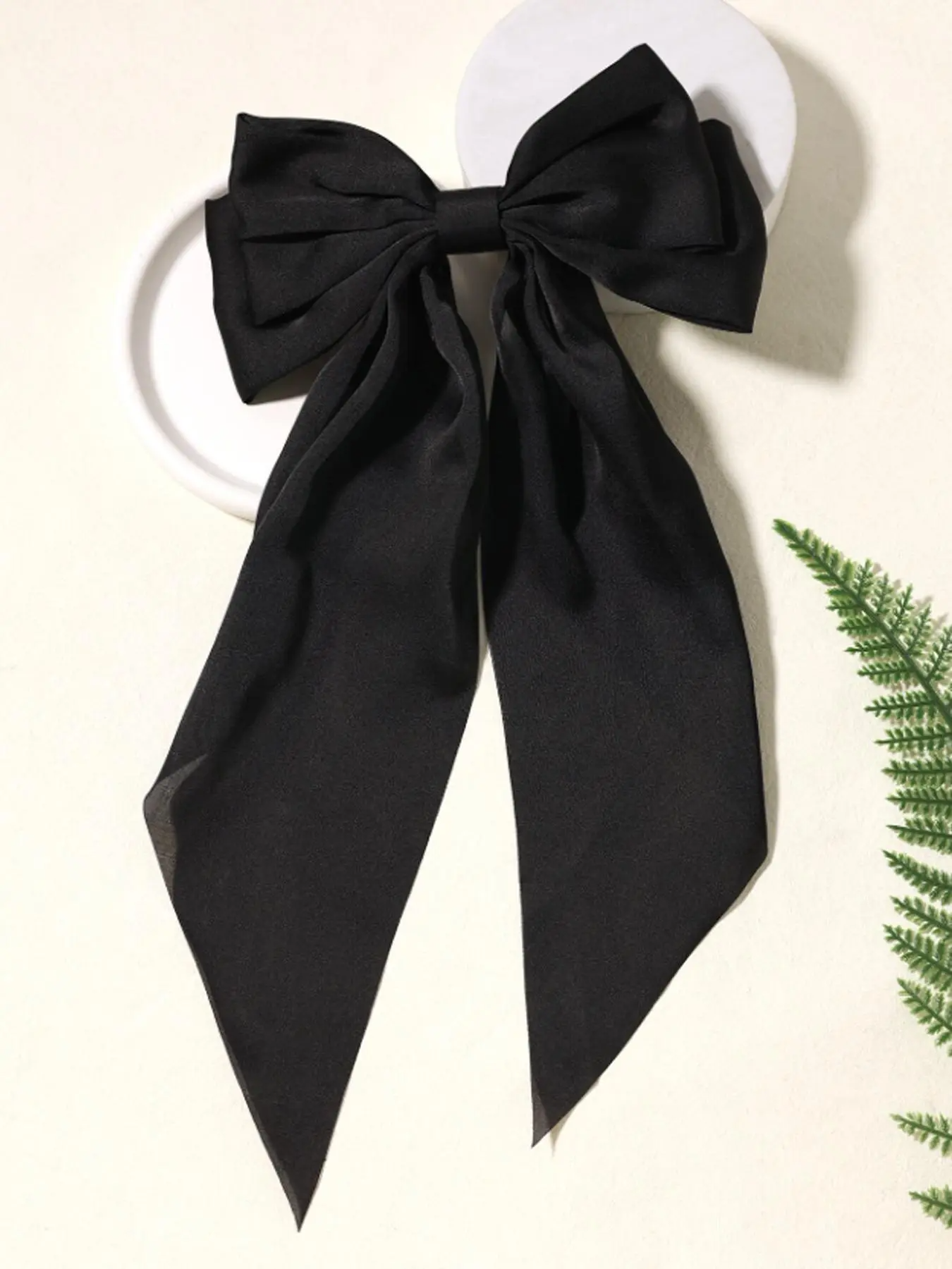 Bow Long Tail Hair Clip Set | Solid Color Minimalist Design | Thick Hair Friendly | Women & Girls | 1 / 2 / 3 Sets
