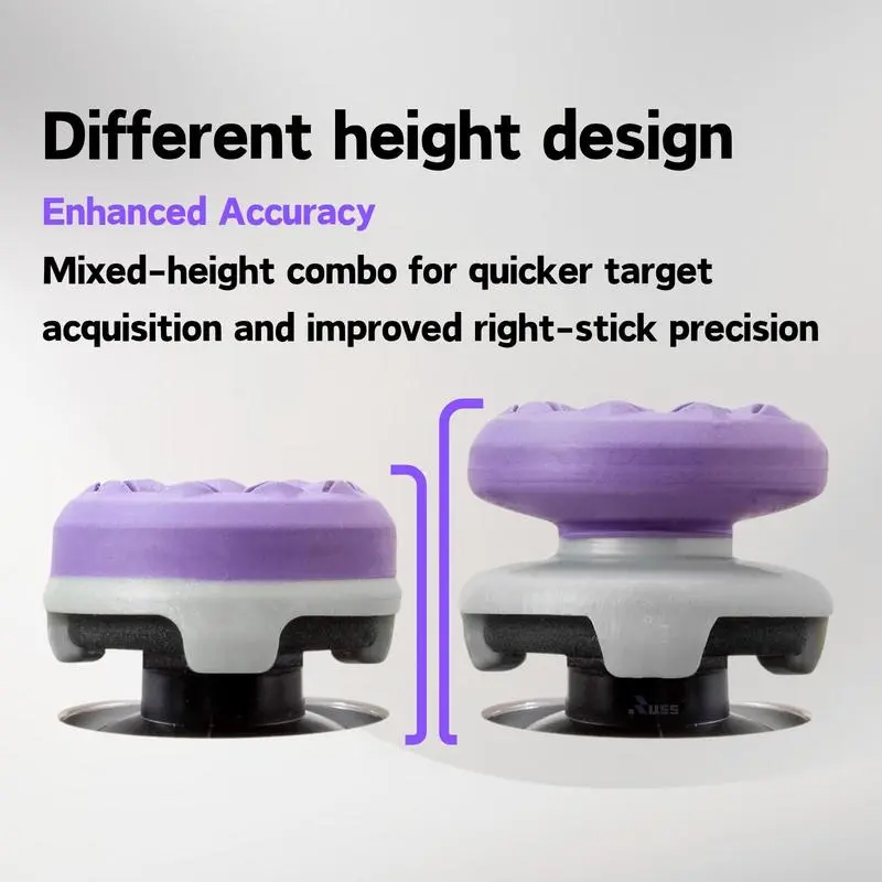 Thumb Grips 2-Pack for PS5/PS4 & Xbox | Anti-Slip Analog Stick Covers with High-Rise & Mid-Rise Joystick Caps
