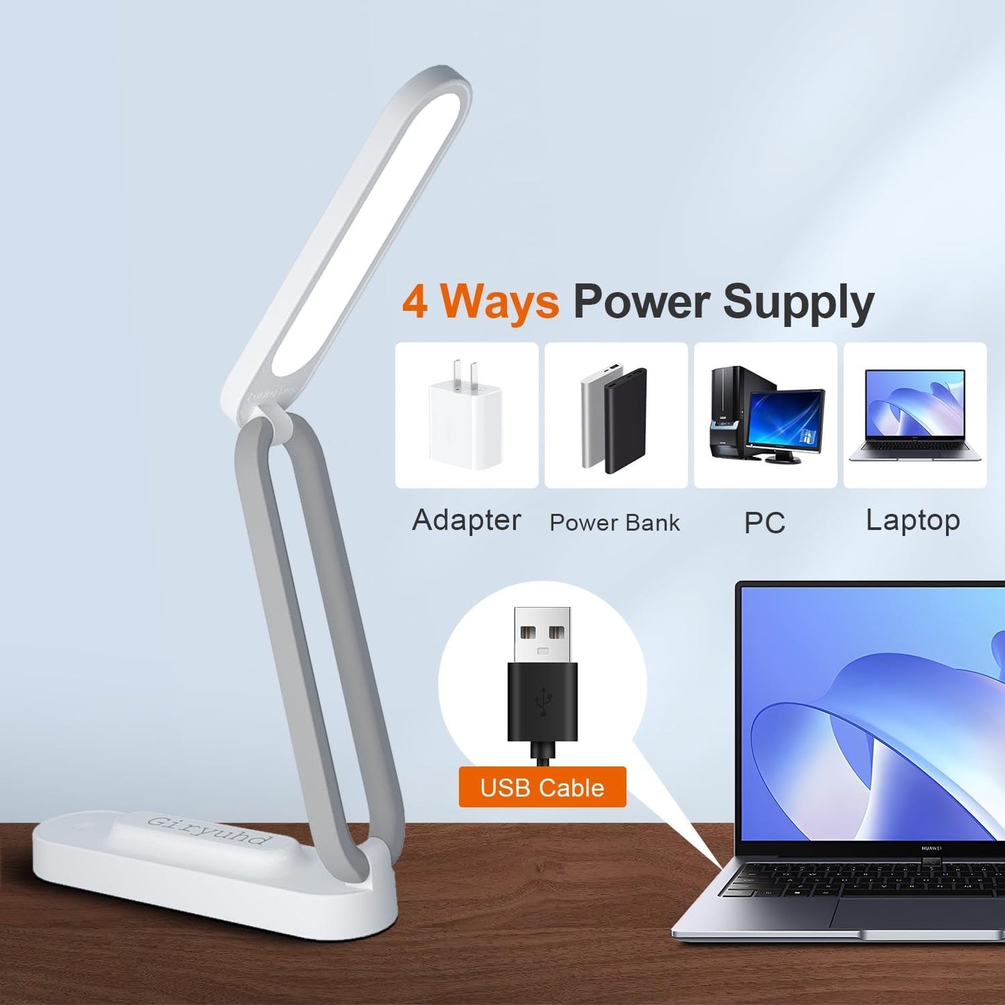 LED Desk Lamp – Rechargeable, Foldable & Portable, 3 Brightness Levels, Wireless Reading Light