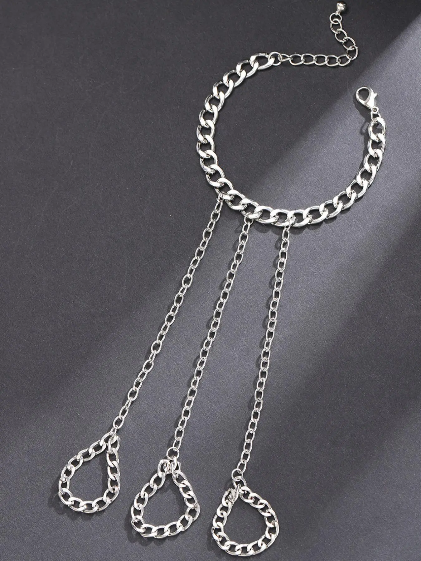 Punk Cuban Chain Mittens Bracelet | Stainless Steel Hip-Hop Hand Jewelry | Streetwear Goth Y2K | 4 / 8 / 12 pcs