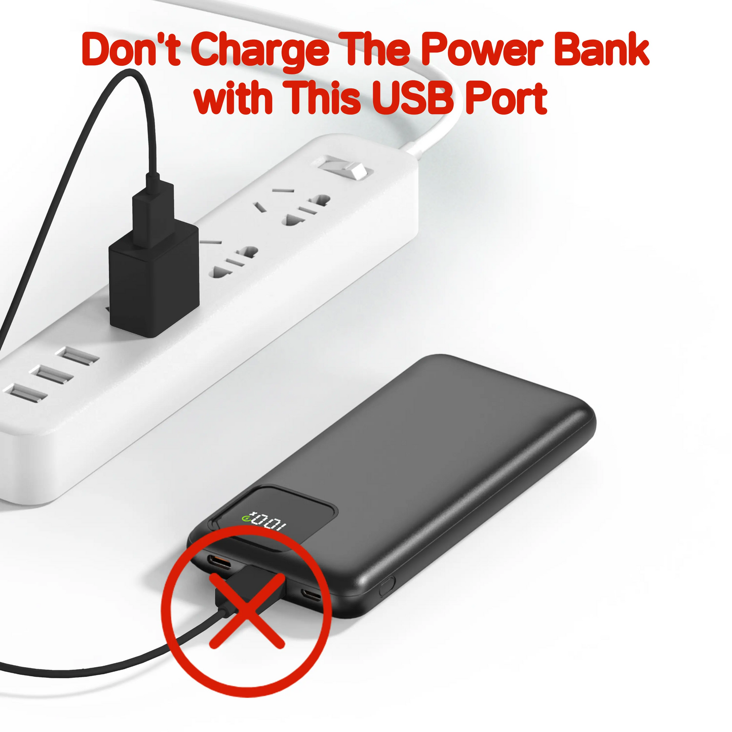 10000mAh Slim Portable Charger | Built-in Lightning & USB-C Cables, 22.5W Fast Charge, 4 Outputs | iPhone & Android