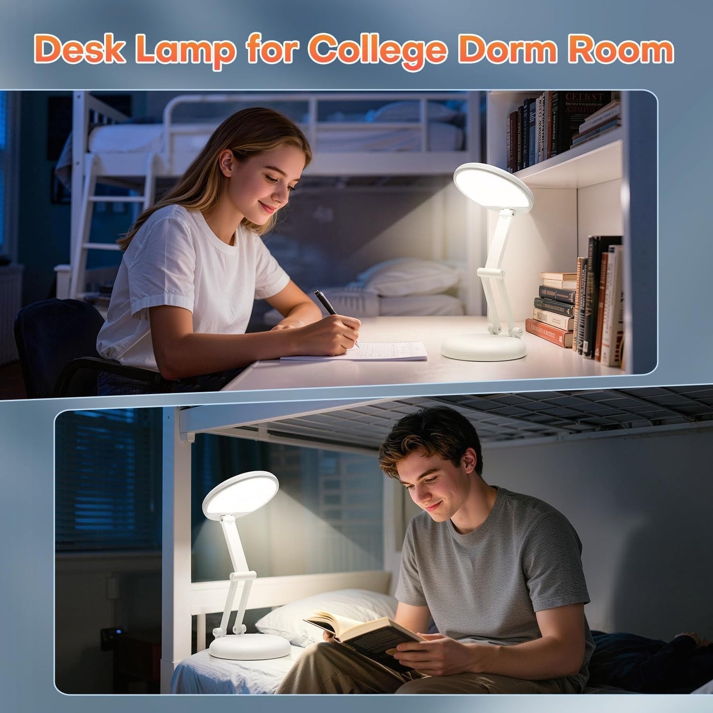 One Fire Rechargeable Table Lamp – 3600mAh, 10 Brightness Levels, Foldable & Portable, Touch Control