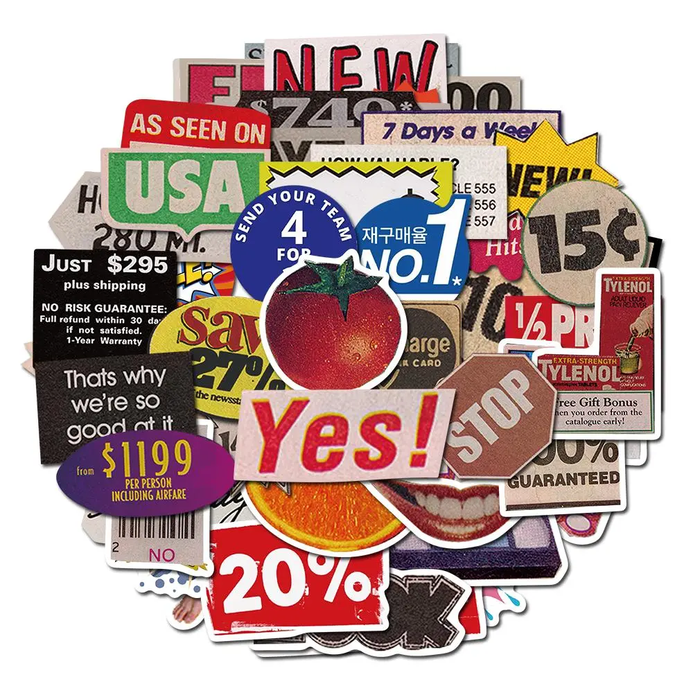Pop Art Sticker Pack | Funny & Creative DIY Decals for Water Bottle, Laptop, Phone Case & Journal | 50 / 100 / 150 pcs