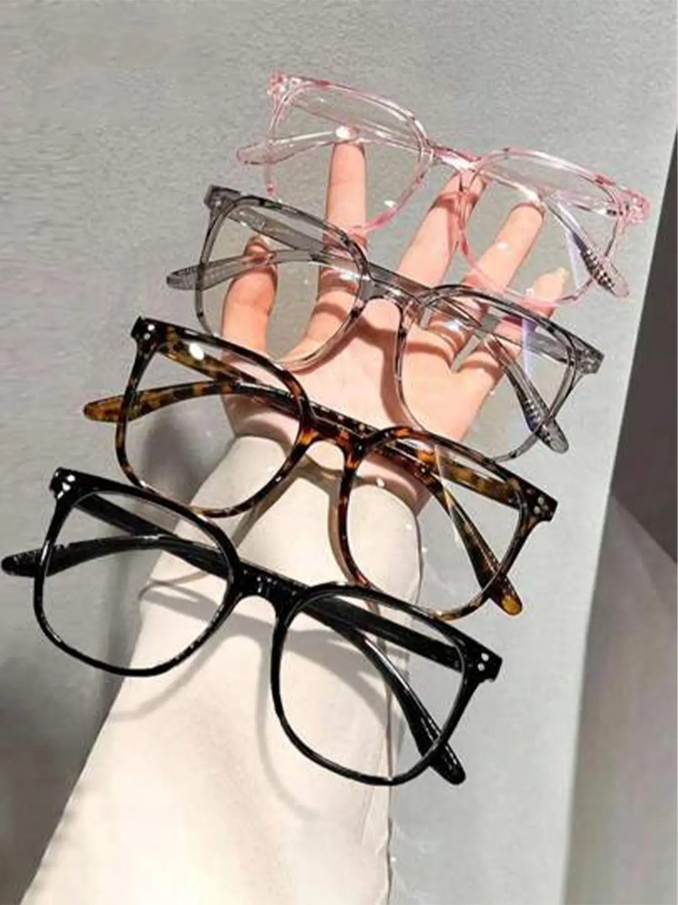 Anti-Blue Light Glasses | Large Frame Fashion Eyeglasses for Women & Men | Work, Study & Daily Wear | Set 1 / Set 2