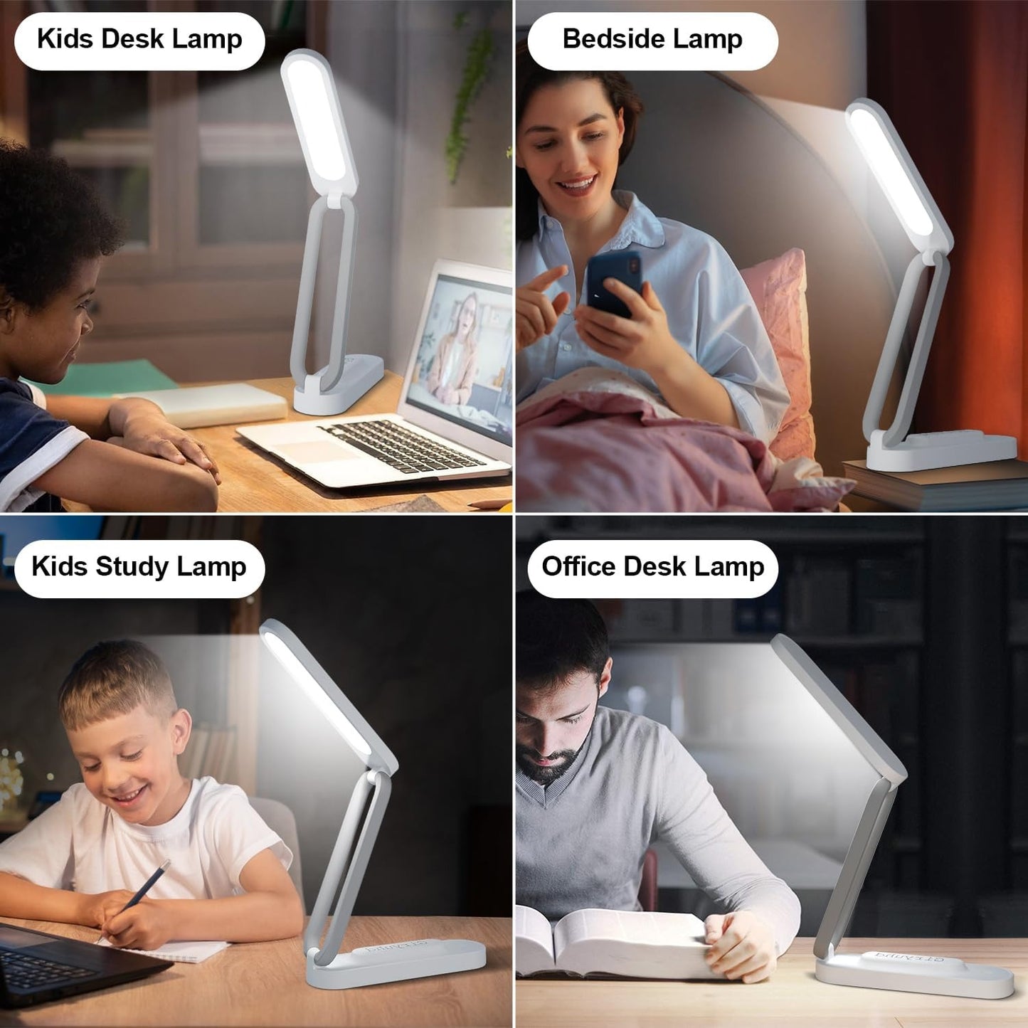 LED Desk Lamp – Rechargeable, Foldable & Portable, 3 Brightness Levels, Wireless Reading Light