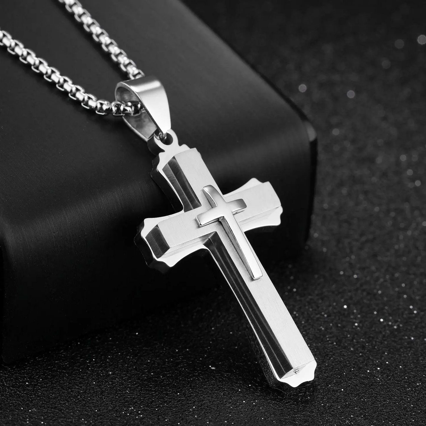 Snake Chain Necklace Set | Cross, Layered & Two-Tone Pendant Styles | Silver & Gold | 5 Combo Options