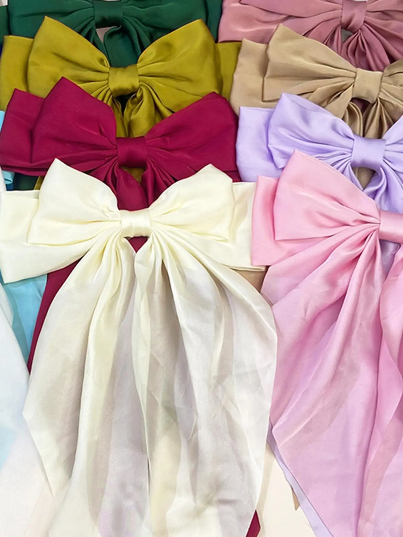 Bow Long Tail Hair Clip Set | Solid Color Minimalist Design | Thick Hair Friendly | Women & Girls | 1 / 2 / 3 Sets