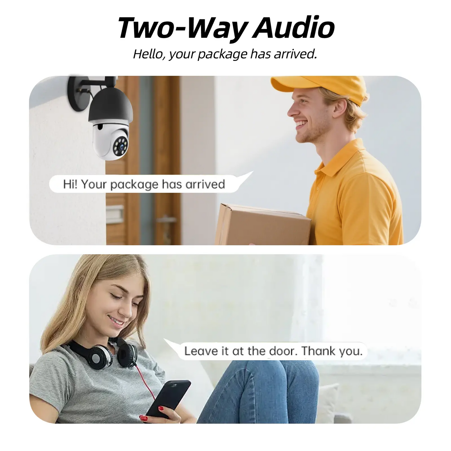 Hawkray 4MP Smart Light Bulb Security Camera | Dual Lens, Night Vision, 5G/2.4G WiFi, 2-Way Audio, Motion Detection