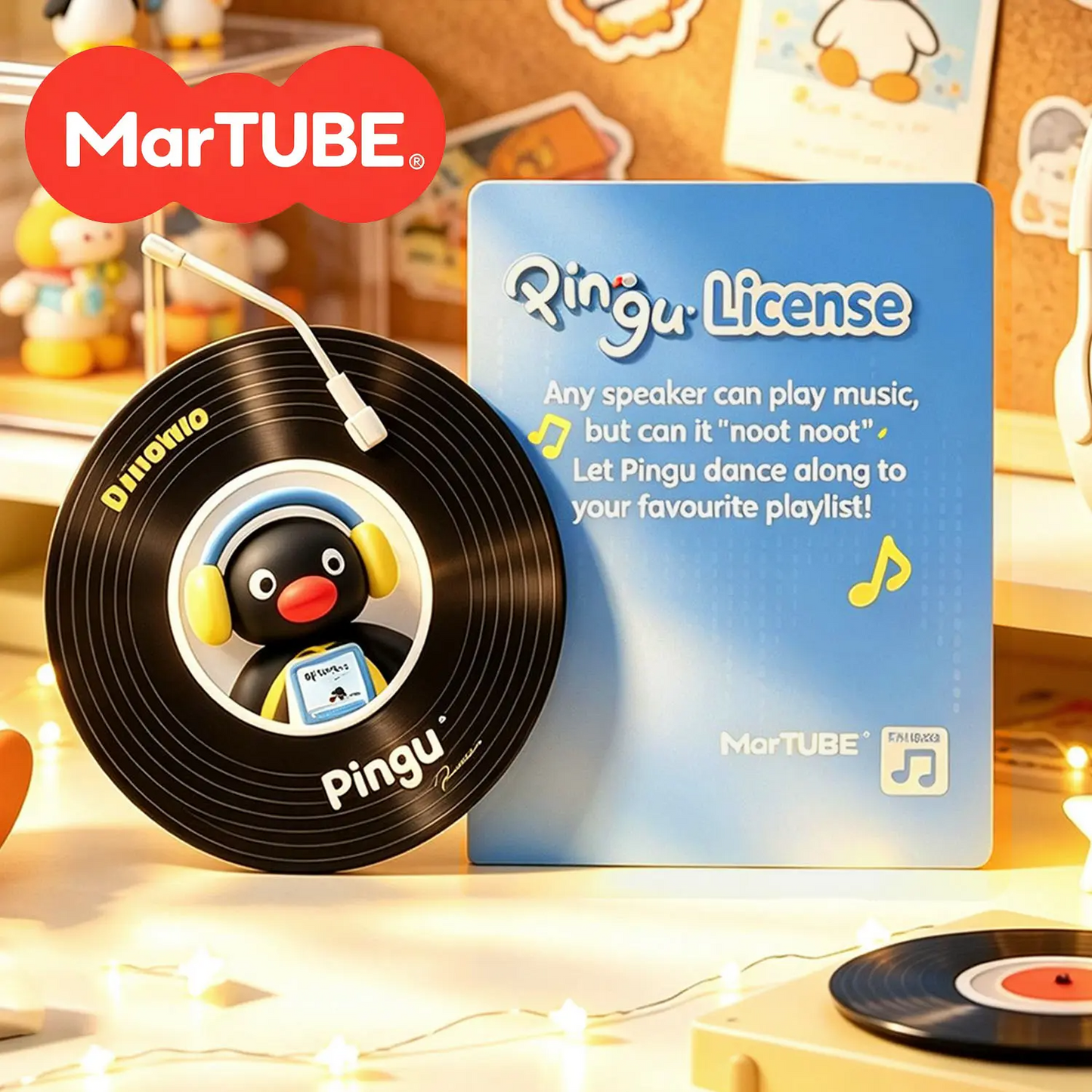 Pingu Bobble-Head Bluetooth Speaker | Cute Penguin Wireless Mini Speaker | Gift for Kids, Women & Men