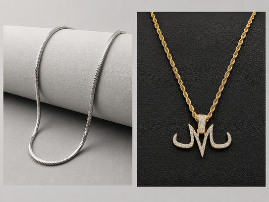 Snake Chain Necklace Set | Cross, Layered & Two-Tone Pendant Styles | Silver & Gold | 5 Combo Options