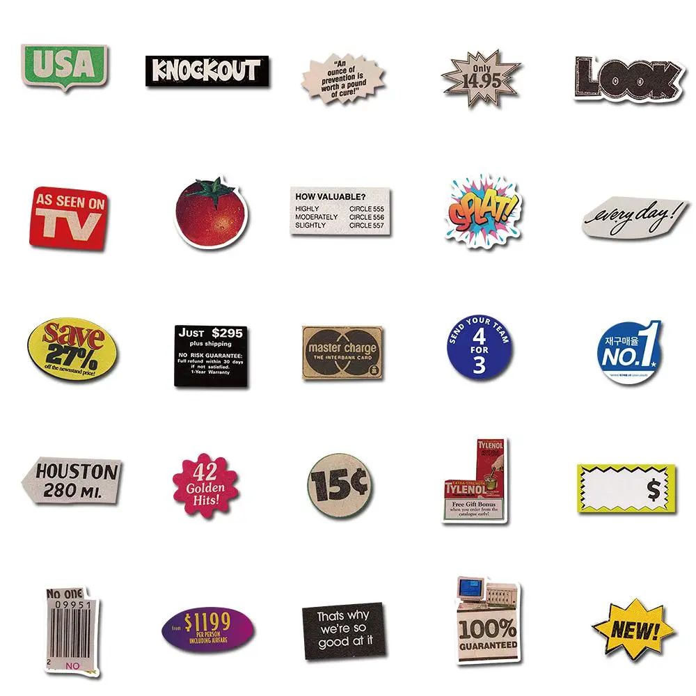Pop Art Sticker Pack | Funny & Creative DIY Decals for Water Bottle, Laptop, Phone Case & Journal | 50 / 100 / 150 pcs