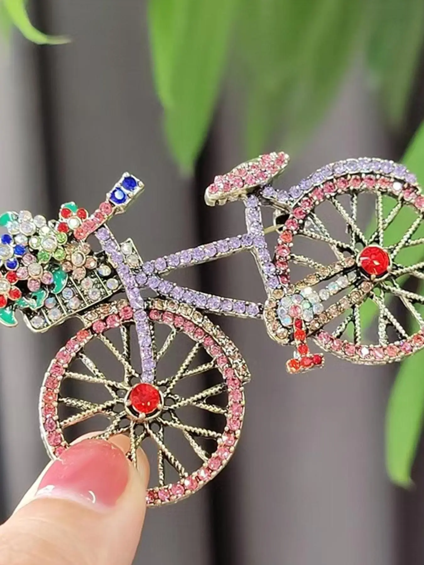 Vintage Rhinestone Brooch Pin Set | Bicycle, Floral & Cartoon Designs | Alloy, Gender Neutral | Gift | 4 / 8 / 12 pcs