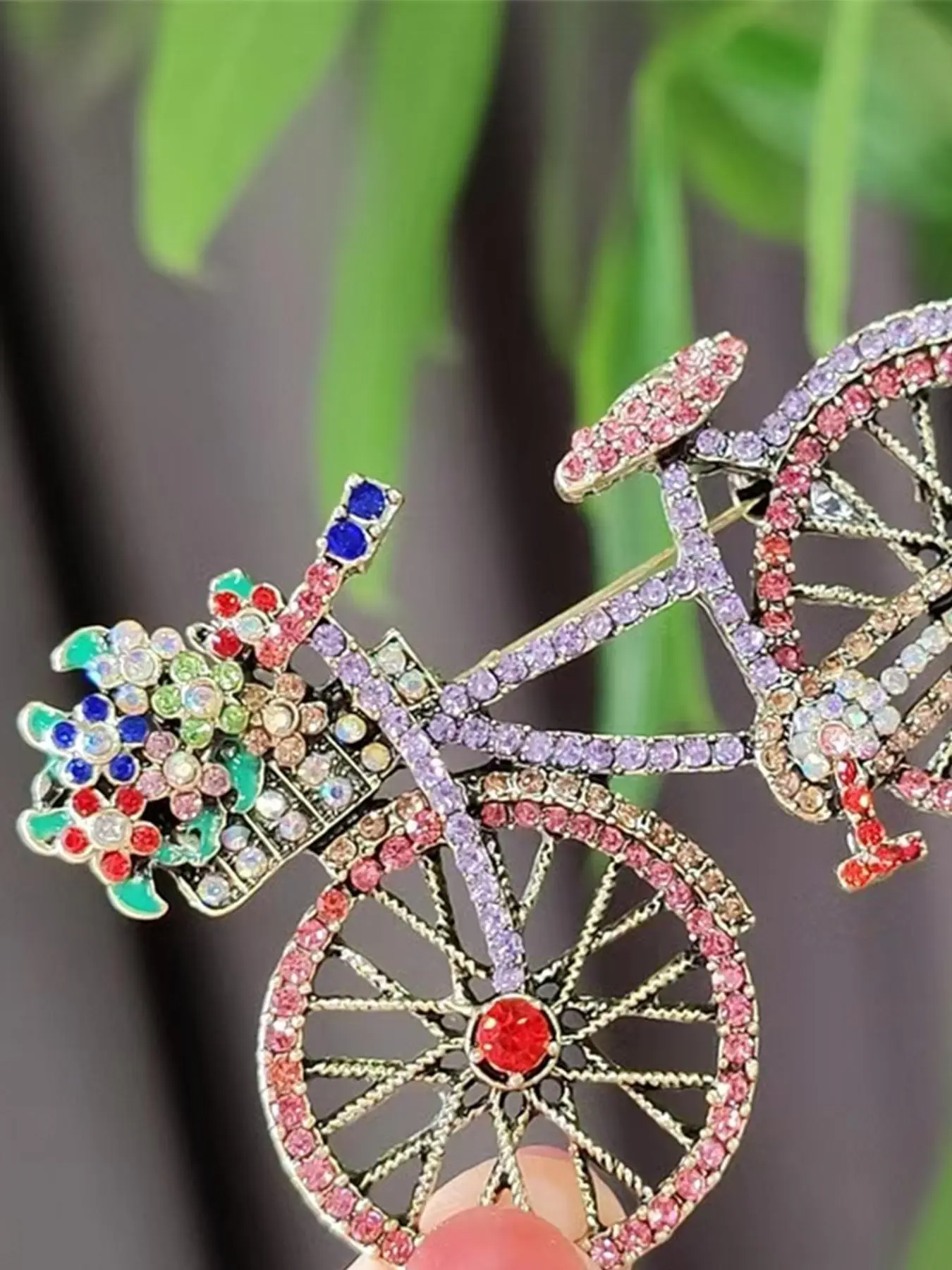 Vintage Rhinestone Brooch Pin Set | Bicycle, Floral & Cartoon Designs | Alloy, Gender Neutral | Gift | 4 / 8 / 12 pcs
