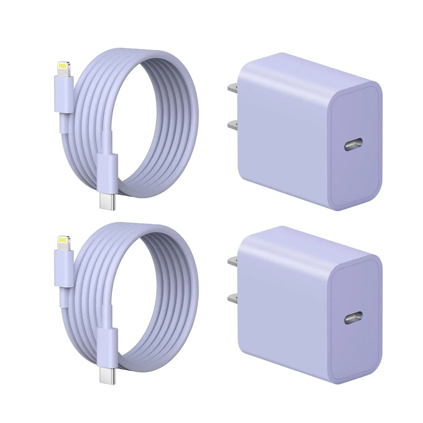 JOZASHON MFi Certified 20W USB-C Fast Charger Block + 6FT Lightning Cable | 2-Pack for iPhone 14/13/12/11, iPad & More